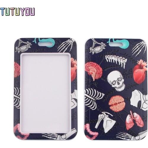 1pc PC2609 Human Organs Heart Bank Credit Card Holder Wallet Bus ID Name Work Card Holder For Doctors Card Cover Business Card