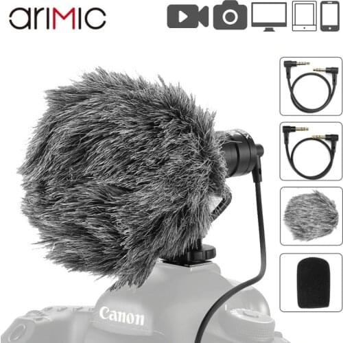 Ulanzi Arimic Mini Shotgun Microphone Cardioid Mic Voice Record Microphone for DSLR iPhone Android Smartphone Interview Mic