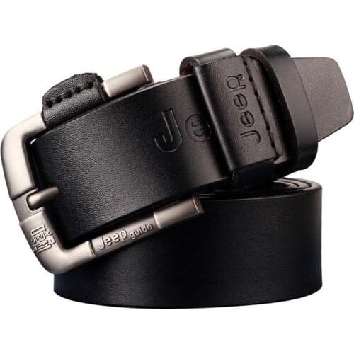 Fashion Mens Casual Genuine Leather Belt High Quality Cowhide Retro Pin Buckle Belt for Jeans Men Design Brown Belts 3.8cm Width