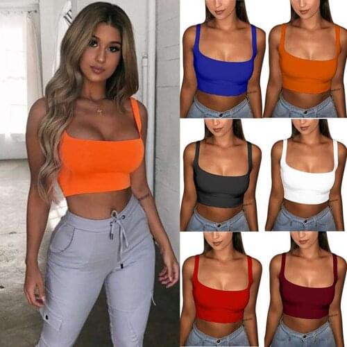 Fashion Women Sleeveless Casual Vest Ladies Chest pad movement Short Tank Tops Multi-color and multi-code Can be worn outside T3