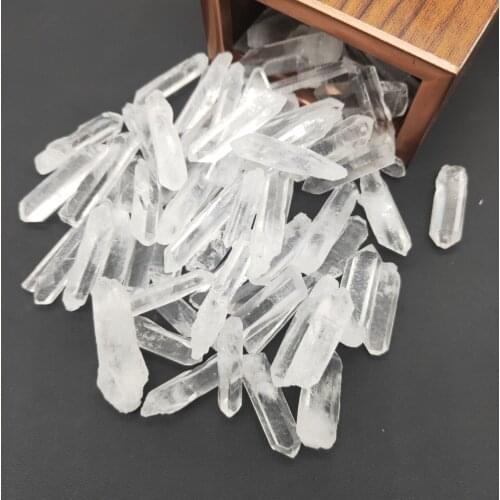 New Clear Healing Crystal Stone Quartz Single Natural Clear Column Decoration Pointed Collectables DIY Craft Random Size