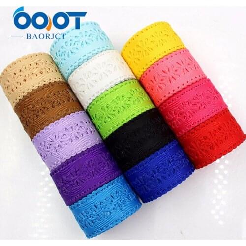 OOOT BAORJCT 177036 hot sale 28mm hollow Flowers solid Grosgrain Ribbon, DIY handmade materials,Clothing accessories