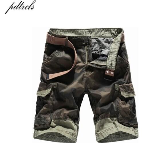 PDTXCLS 2018 Summer New Camouflage Cargo Shorts Men Casual 100% Cotton Beach Male Mens Shorts Masculino