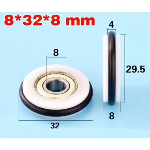 8*32*8 mm Buna-N rubber O rubber ring rubber rubber roller, mute elasticity, blackboard fishing tackle, 608 bearing pulley POM