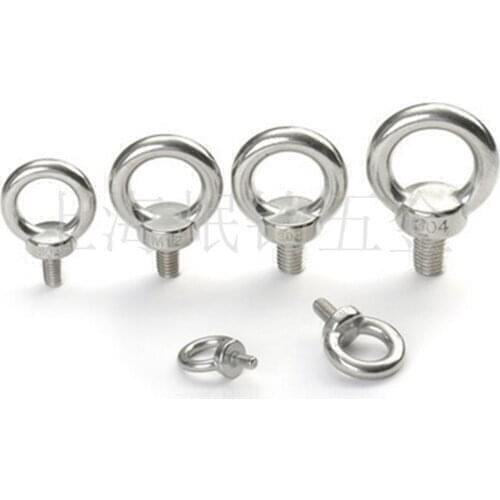 1pc M6 Eye Bolt 304 Stainless Steel Marine Lifting Eye Bolt Ring Screw Loop Hole for Cable Rope Lifting