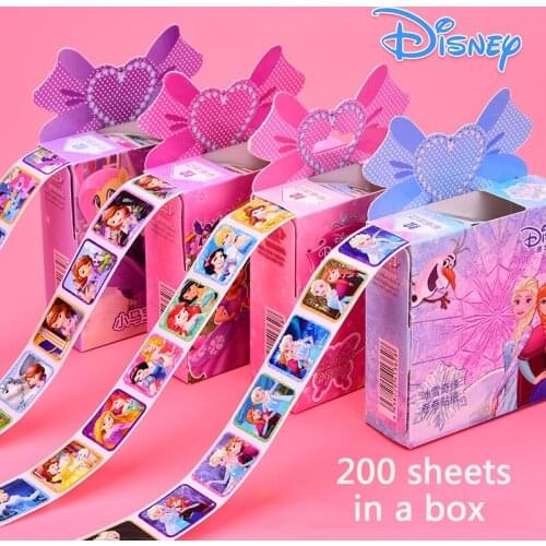 200 sheets in a box Disney Stickers Toy Frozen Disney Princess Sofia Mickey Superhero Children Removable Cartoon Stickers Toy
