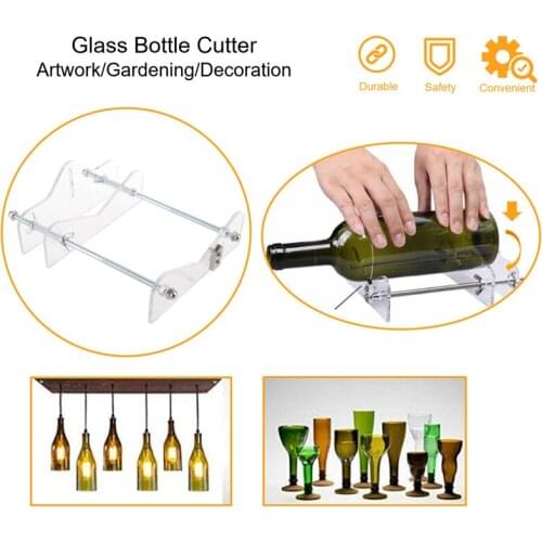 Glass Bottle Cutter Tool Kit DIY Cutting Tools Machine for Wine Beer Champagne Bottles with Screwdriver and Sanding Paper