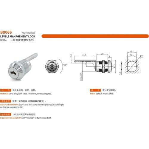 High quality safe zinc alloy mailbox lock tubular post lock cabinet cylinder cam lock