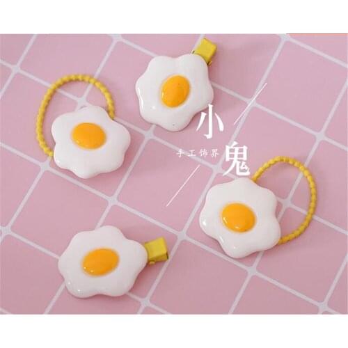 Lolita Cute poached egg Hairclip Boutique Hairpin sweet side clip Hairpin girl Accessories B562