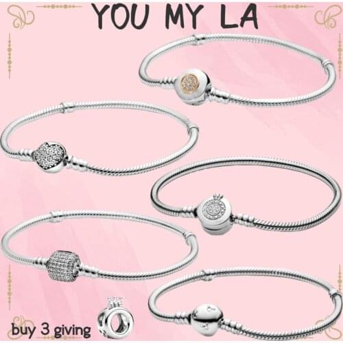 Hot Sale 925 Sterling Silver Jewelry Bracelet Fashion Clip for Women Fit Original Pando Bead Charms Classic DIY Jewelry