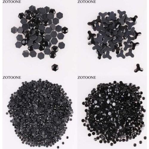 ZOTOONE 50pcs DIY Black 5MM Flatback Rhinestones For Handicrafts Nail Art Hot Fix Rhinestone Applique Acrylic Rhinestone Trim C