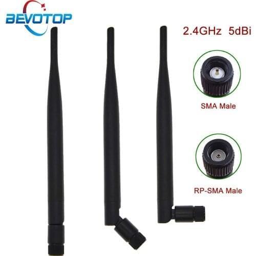 2 sets/lot 2.4GHz 5dBi WIFI Antenna Aerial SMA RP-SMA Male connector wifi antenna for Wireless Router antennas +15cm IPEX Cable
