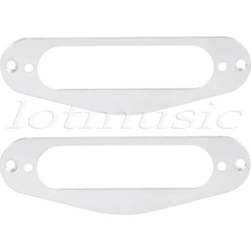 2pcs Guitar Single Coil Pickup Mounting Ring, White Mirror Surface