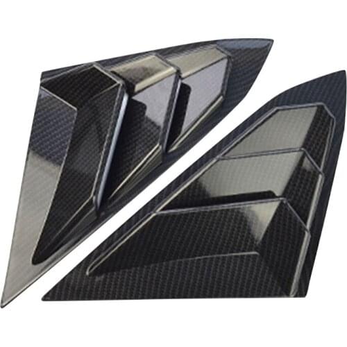 2PCS ABS Rear Quarter Panel Window Side Louvers Carbon Fiber Color Vent Decal Cover For Honda Civic Type R Hatchback 2020 2021