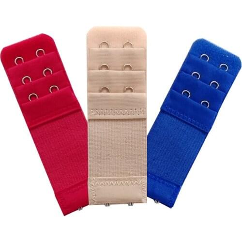 200 pieces 2 Hooks 3 Rows Women Elastic Bra Extender Back Clip Strap Clasp Buckle Adjustable Belt Buckle Underwear Buckle