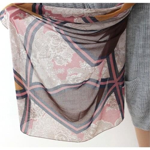 2015 Autumn Winter Geomety Floral Voile Scarf Bohemian Shawls Wraps Hijabs Wholesale 5colors 10pcs/lot
