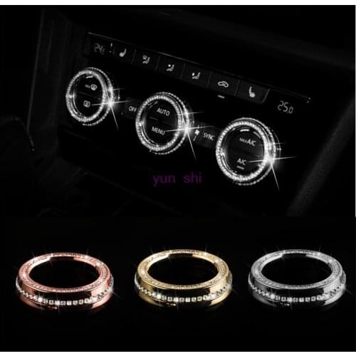 3 colors 3pcs Car Air Conditioning Knob Decoration Covers Car-styling For VW Volkswagen CC Passat Golf R GTE Beetle Scirocco etc