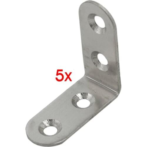 5 Pcs 1 3/5" x 1 3/5" Metal Corner Brace Angle Bracket Fasteners
