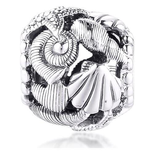Openwork Starfish Shells & Hearts acsesoris for women Sterling Silver Jewelry Fits Original Bracelets Bead For Jewelry Making