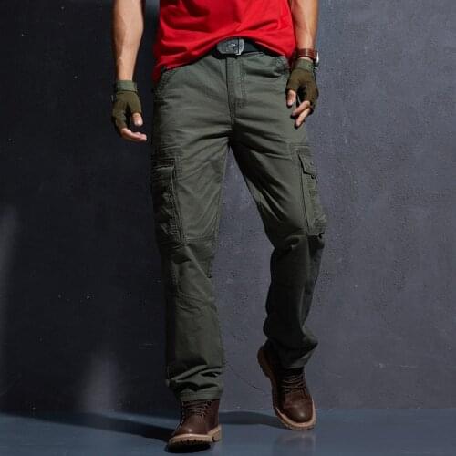 381 Men Cargo Pants Fashion Casual Retro Loose Outdoor Track Jogger Military Style Multi-Pocket Youth Handsome Boyfriend Trouser