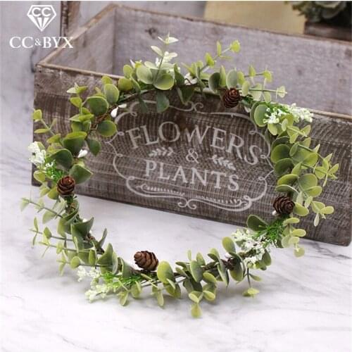 CC Wedding Jewelry Crown Garland Hairbands Engagement Hair Accessories For Bride Bridesmaids party leaf flower forest style 7105