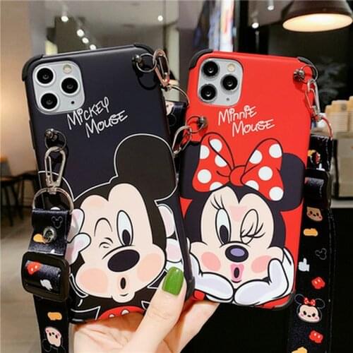 Disney Phone Case for IPhone 11 X XS XR XSmax 7 8 6 6S 12 11Promax Cute 3D Digital Cartoon Print Anti-fall Tpu Soft Cover Cases