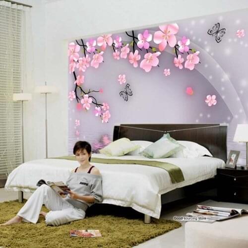 Plum blossom bedroom photo wall paper