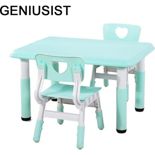 Kindertisch Scrivania Bambini Baby Escritorio Pupitre Infantil Plastic Kindergarten Study for Bureau Kinder Enfant Kids Table