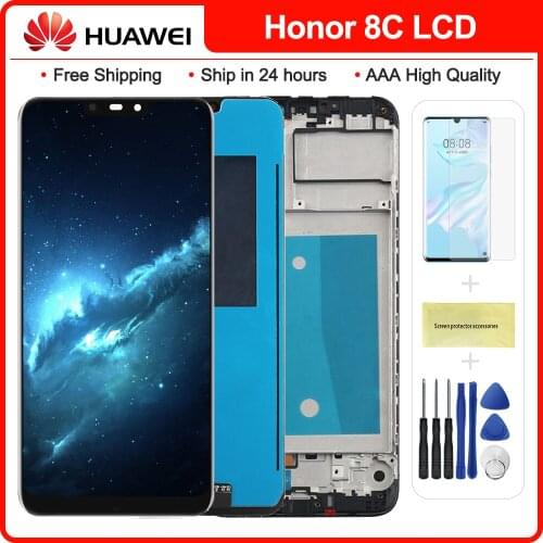 100% New for Huawei Honor 8C LCD Display Screen Touch Digitizer Assembly for Honor 8C BKK-AL10 BKK-L21 LCD Display Repair Part