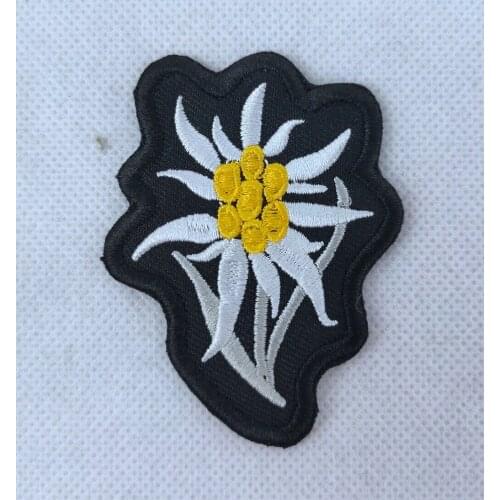 WWII GERMAN MOUNTAIN DIVISION M43 EDELWEISS CAP HAT INSIGNIA EMBROIDERY PATCH