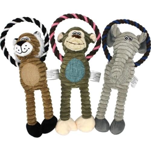 Dog Puppy Chewing Toys Pet Supplies Pets Chew Toy Plush Monkey Shaped Cleaning for Small Medium Dog Accessories Training Toys