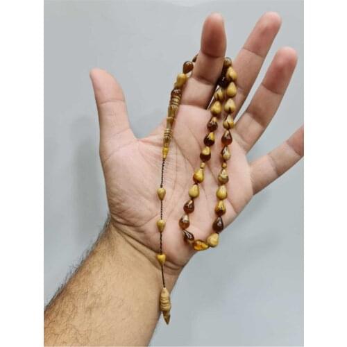 Islamic Tasbih Muslim Rosary Beads 33 Prayer Rosary For Men Bracelet For Men Accessory amber oltu amber stone Handmade Turkey