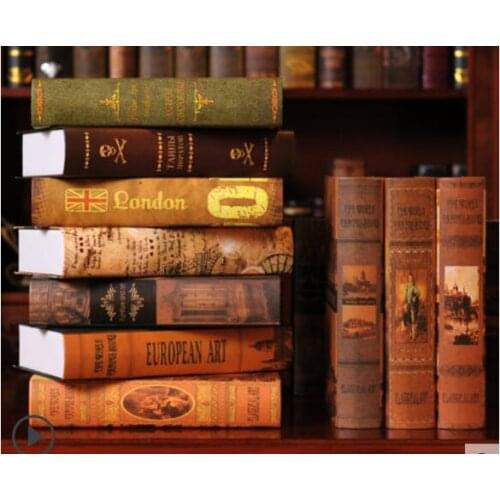 10PC Restaurant cafe living room bookshelf Creative home furnishings retro decorative books simulation English modern series