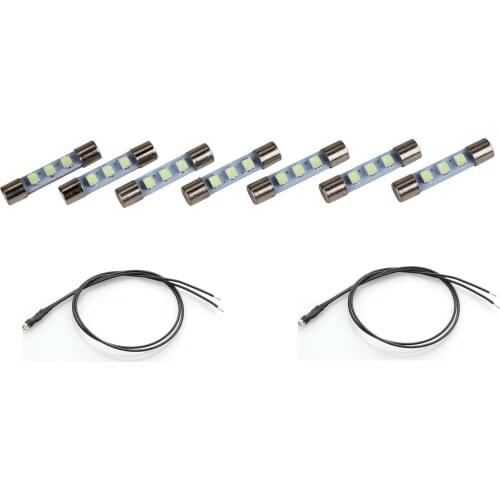 AC8V Lamp Kit for Marantz 2216B With 7x Cool Blue LED Fuse Bulbs and 2x Warm White Lead Wire Miniature Lights