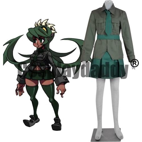 Skullgirls 2nd Encore Fukua Clone of Filia Uniform Outfit Dress Game Halloween Cosplay Costume F006