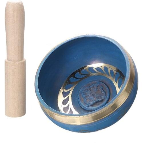 1Pcs Brass Tibetan Buddhism Nepal Traditional Meditation Healing Singing Bowl Wood Striker For Yoga Meditation Healing