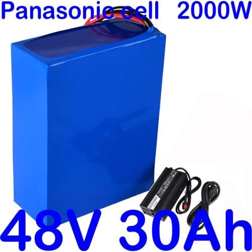 48V 2000W lithium battery 48v 30ah electric bicycle battery 48V 29AH lithium ion battery use panasonic cell with 54.6V charger