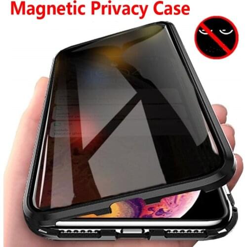 Anti-peeping Magnetic Double-sided Glass Case For iPhone 11 12 Pro XS XR X SE Max Shell For iphone 7 8 6 6S Plus Privacy Case