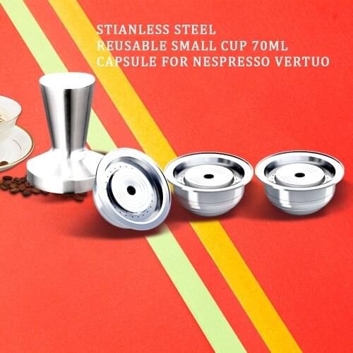 VIP Link Reusable Capsule Nespresso Vertuo Vertuoline Plus & Delonghi ENV150 Stainless Steel Nespresso Refillable Coffee Filters