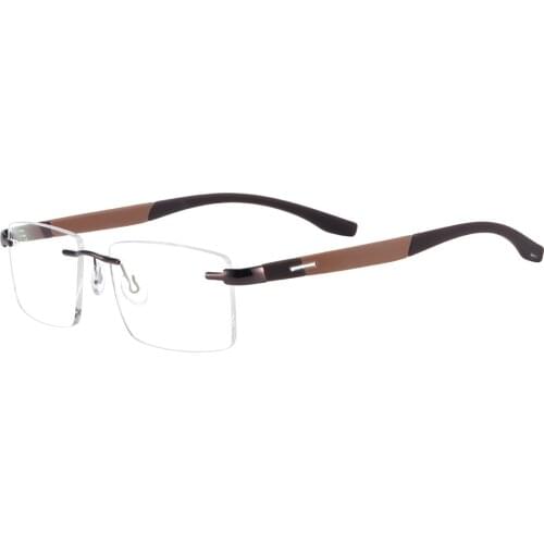 Men and Women Metal Rimless Eyeglasses Fashion Rectangular Glasses Frame For Myopia Reading Prescription Lenses