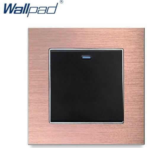 Wallpad Wall Light Switch and Socket Set Rocker Button Brown Aluminum Alloy Panel Home Electric Outlet