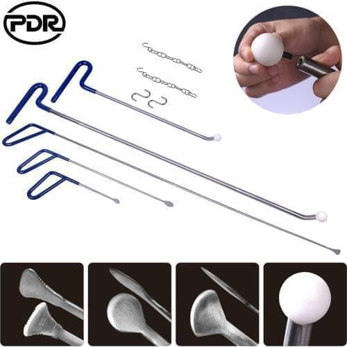 PDR Tools Push Rods Hooks Crowbar Pry Bar Tool Paintless Dent Repair Tool Kit Car PDR Rod Hail Removal Ferramentas
