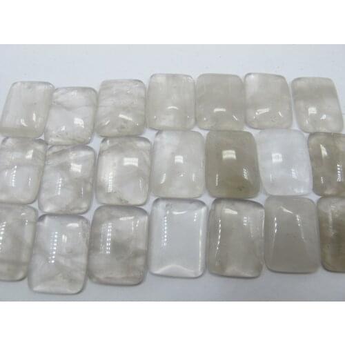 Natural Rock Crystal Clear Quartz Bead Cabochon 15x20mm Rectangle Gem Stone Cabochon,Jewelry Ring Face Pendnat,10pcs/lot