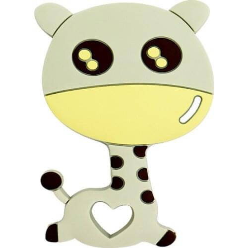 Cartoon Fawn Teether Food Grade Silicone Teeth Care Molar BPA Free Kids Teething Toddler Toys DIY Pacifiers Chain For Newborn