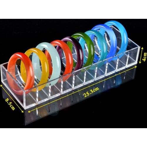 High Quality Clear Acrylic Bracelet Display Box Jewelry Tray Holder Anklet Storage Case Bangle Showcase with 10 Cells
