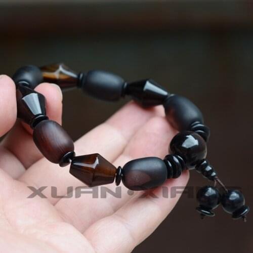 Drop Shipping Men Bracelets Bangles Natural Black Stripe Chalcedony Beads Bracelets Hand String Gift for Womens Fashion Jewelry