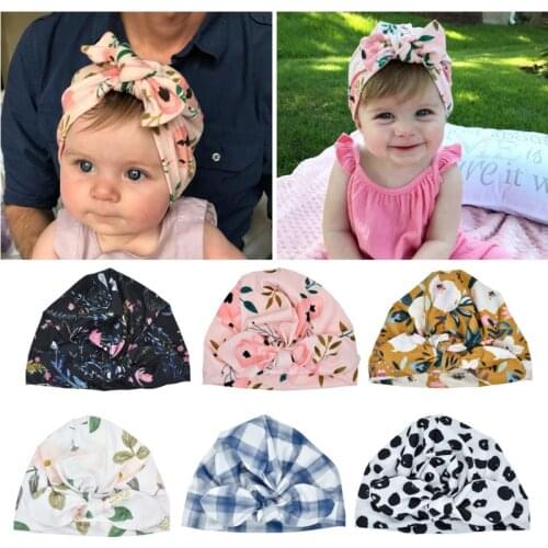 New Designed Cute Baby Hat Cotton Soft Turban Knot Girl Summer Hat Bohemian style Kids Newborn Cap for baby girls