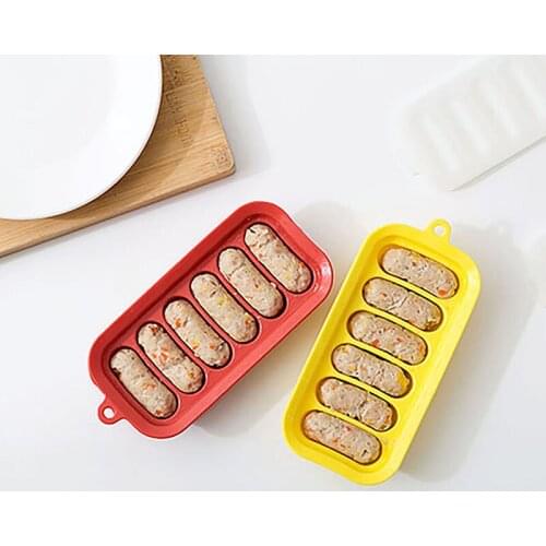 Handmade Ham DIY Sausage Makers Silicone Mold DIY Hot Dog Sausage Mould 6 In1 Kitchen Gadge Making and Refrigerated Hot Dog Tool