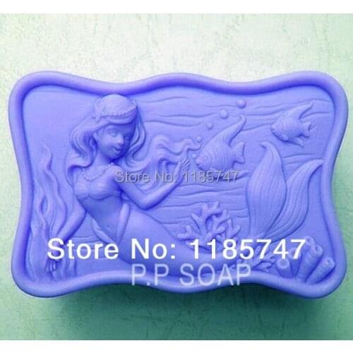 Pretty mermaid handcrafted silicone soap mould,hot selling soap silicone mold
