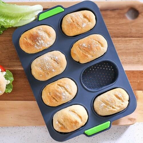 Silicone Mold Mini Baguette Baking Mold Non-stick Food Grade French Bread Pan Loaf Crisping Mold Household Baking Tool